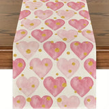 NNETM Golden Love Linen Table Runner