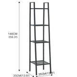 NNEDPE 4 Tier Home Storage Ladder Shelf Bookshelf 35cm Width White Colour