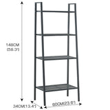 NNEDPE 4 Tier Home Storage Ladder Shelf Bookshelf 35cm Width White Colour