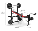 NNEDPE Powertrain Home Gym Workout Bench Press with 67kg Weights