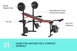 NNEDPE Powertrain Home Gym Workout Bench Press with 45kg Weights