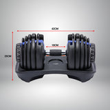 NNEDPE 2x 24kg Powertrain Adjustable Dumbbell Home Gym Set