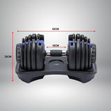 NNEDPE 24KG Powertrain Adjustable Home Gym Dumbbell - Blue