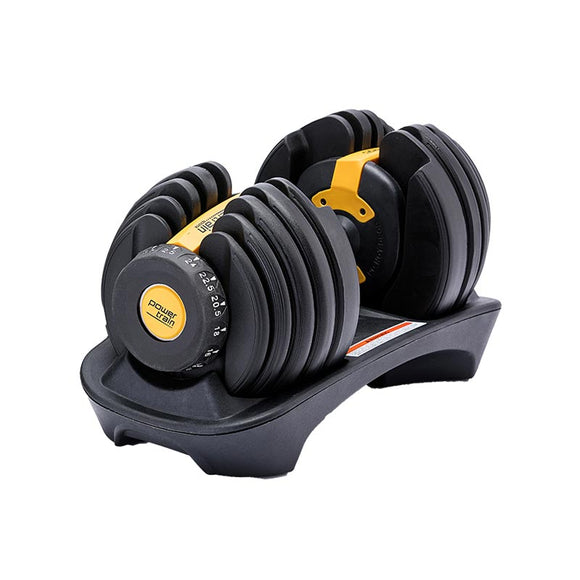 NNEDPE 1x 24KG Powertrain Adjustable Home Gym Dumbbell - Gold