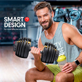 NNEDPE 1x 24KG Powertrain Adjustable Home Gym Dumbbell - Gold