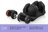 NNEDPE 2x 40kg Powertrain Adjustable Dumbbells Home Gym Set