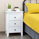 NNECW Nightstand with 3 Drawers for Living Room and Bedroom-Black