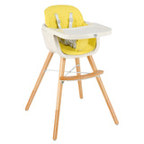 NNECW 3 in 1 Baby High Chair with Adjustable Legs and Tray for Dining-Yellow