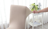 NNEDPE 4pcs Stretch Elastic Dining Room Washable Chair Cover Grey