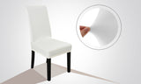 NNEDPE 6pcs Stretch Elastic Dining Room Washable Chair Cover White