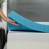 NNEIDS 5cm Thickness Cool Gel Memory Foam Mattress Topper Bamboo Fabric Queen