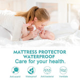 NNEIDS Terry Cotton Fully Fitted Waterproof Mattress Protector in Double Size