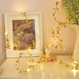 NNETM 1-Pack LED Golden Leaf Fairy Lights - Firefly Starry Lights