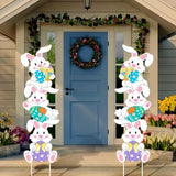 NNETM Tumbling Bunnies Yard Stakes - Set of 2 | 99.82cm