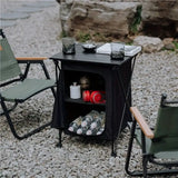 NNETM Portable Aluminum Alloy Folding Table for Outdoor Camping - Black