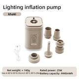 NNETM Khaki Portable Wireless Electric Air Pump