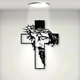 NNETM Metal Cross Sign Wall Art Decoration - Elegant Black Finish