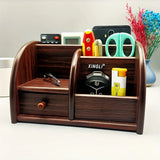 NNETM Wooden Desk File Organizer with Drawer