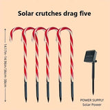 NNETM Set of 5 Solar-Powered Candy Cane Pathway Lights