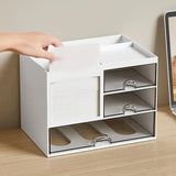 NNETM Modern White Desktop Office Desk Storage Box with Drawers - Rust Resistant