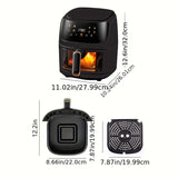 NNETM 6L Large Capacity Visual Air Fryer with Color Touch Screen - Gray-Black