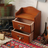 NNETM Vintage Solid Wood Drawer Cabinet with Metal Hanging Buckle