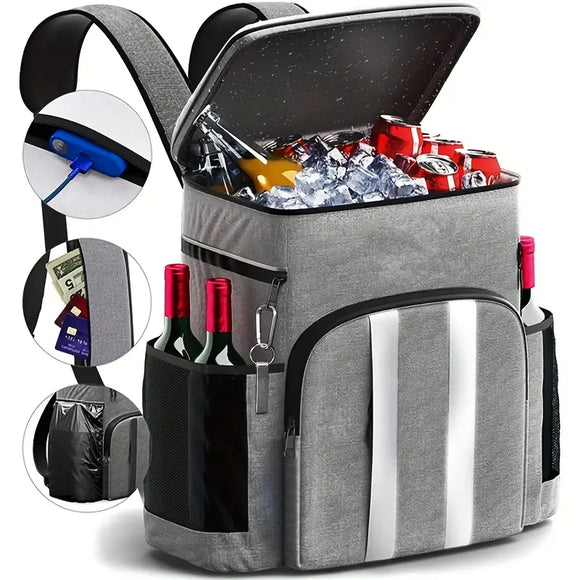 NNETM Large Capacity Waterproof Picnic Backpack - Grey