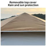 NNETM Hexagonal Fiberglass Pole Camping Tent - Silvery Glue Beige, 4-Person Capacity
