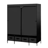 NNEIDS Portable Wardrobe 4 Drawers Storage Cabinet Organiser With Shelves