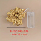 NNETM 2 Meters Simulation Golden Leaf Indoor Decoration String Lights