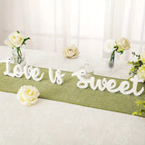 NNETM Love Is Sweet" Wooden Banner Decoration Sign - White