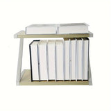 NNETM Beige Desk Study Table Storage Cabinet - Vertical Desktop Shelf & Rack