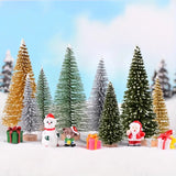 NNETM Set of 8 Pine Needle Christmas Tree Micro Bonsai Decorations