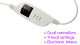 NNEDPE Polyester 9 Level Heated Settings Electric Blanket - Queen