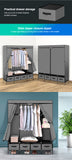 NNEIDS Portable Wardrobe 4 Drawers Large Storage Cabinet Organiser Shelf Rack