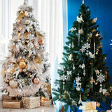 NNETM Crystal Elegance: Set of 16 Transparent Christmas Snowflake Ornaments