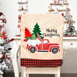 NNETM Festive Christmas Linen Chair Cover for Dining Room Décor