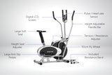 NNEDPE Powertrain 3-in-1 Elliptical Cross Trainer Exercise Bike with Resistance Bands