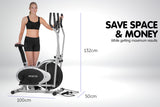 NNEDPE Powertrain 3-in-1 Elliptical Cross Trainer Exercise Bike with Resistance Bands