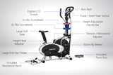 NNEDPE Powertrain 6-in-1 Elliptical Cross Trainer Bike with Weights and Twist Disc
