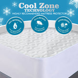 NNEIDS Mattress Protector Topper Polyester Cool Fitted Cover Waterproof Single