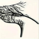 NNETM Iron Horse Branch Wall Decoration - Elegant Metal Animal Silhouette Craft