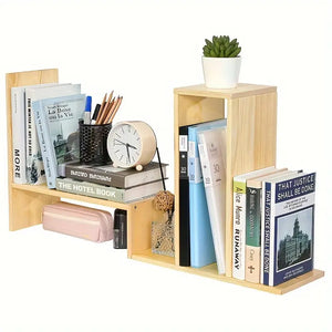 NNETM Rustic Wooden Multi-layer Desktop Storage Rack