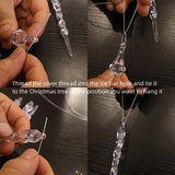 NNETM Crystal Elegance: Set of 16 Transparent Christmas Snowflake Ornaments