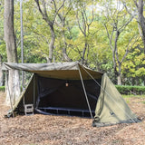 NNETM All-Season Hexagonal Camping Tent for 1-2 Persons - Army Green
