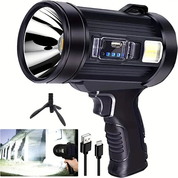 NNETM Ultra Bright Rechargeable Spotlight Flashlight with Color Filters - Perfect for Camping