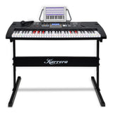 NNEDPE Karrera 61 Keys Electronic LED Keyboard Piano with Stand - Black