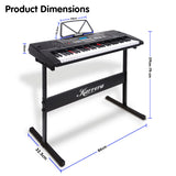 NNEDPE Karrera 61 Keys Electronic LED Keyboard Piano with Stand - Black