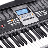 NNEDPE Karrera 61 Keys Electronic LED Keyboard Piano with Stand - Black