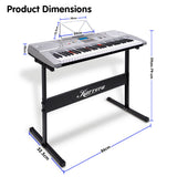 NNEDPE Karrera 61 Keys Electronic LED Keyboard Piano with Stand - Silver